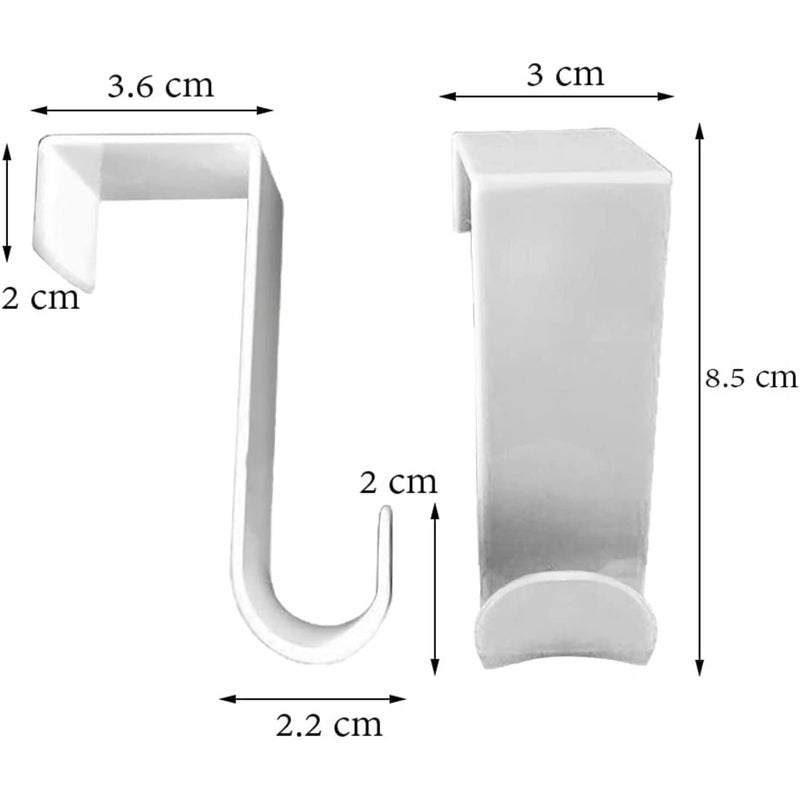 1st Choice Over The Door Hooks Hangers, Laundry Hanger White Plastic 2 Pack Coats Towels Clothes,White - Image 2